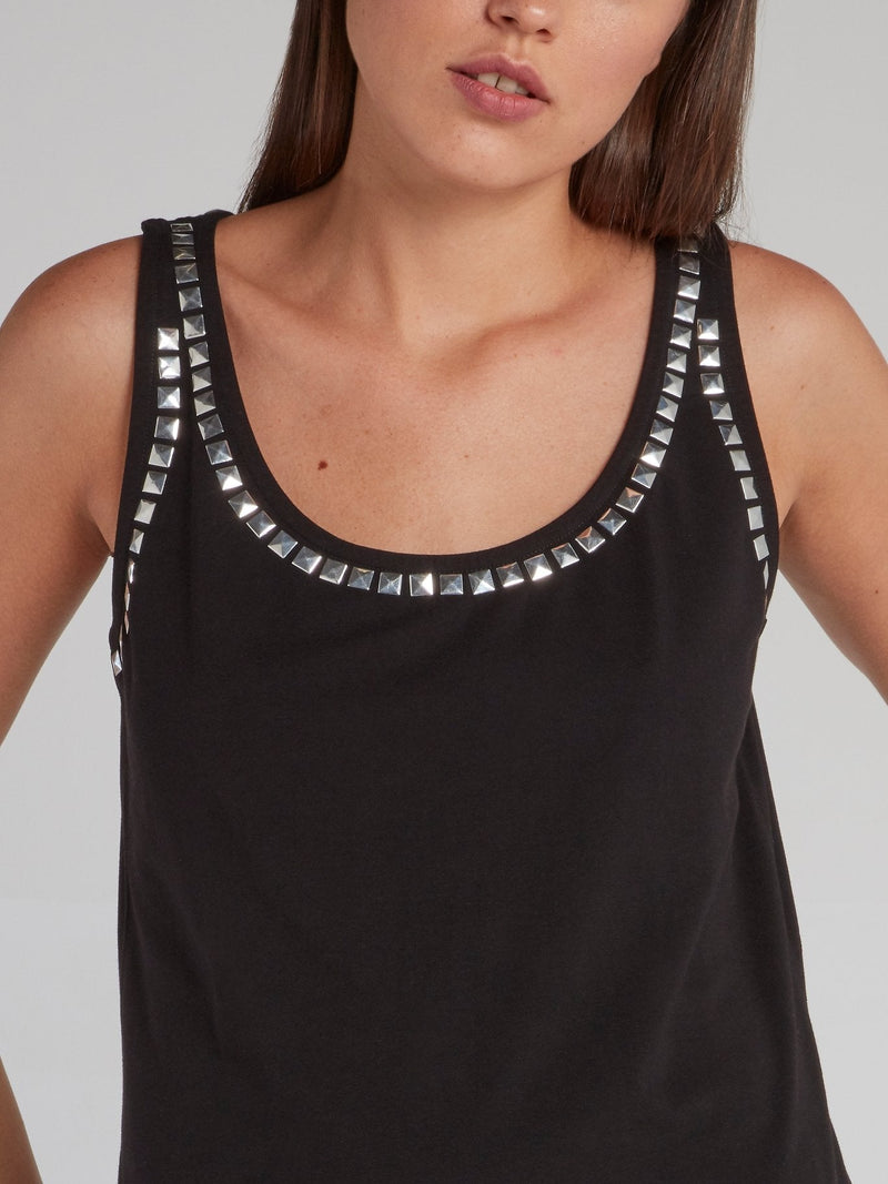 Lisen Black Embellished Vest Top