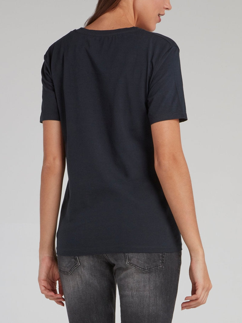 Lorraine Navy Abstract T-Shirt