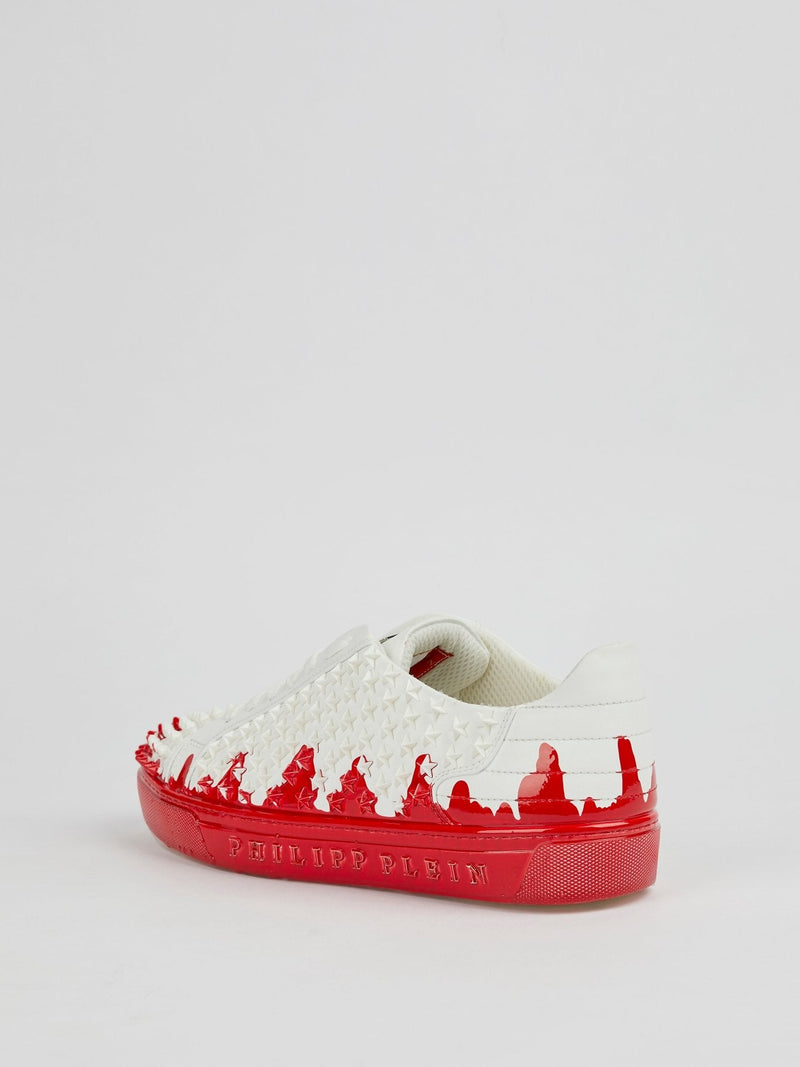 Jackie Red Drip Star Detailed Sneakers