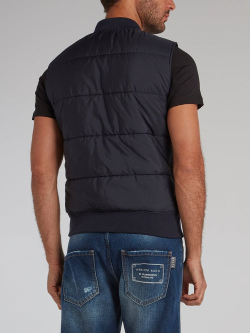 Navy Zip Up Quilted Vest