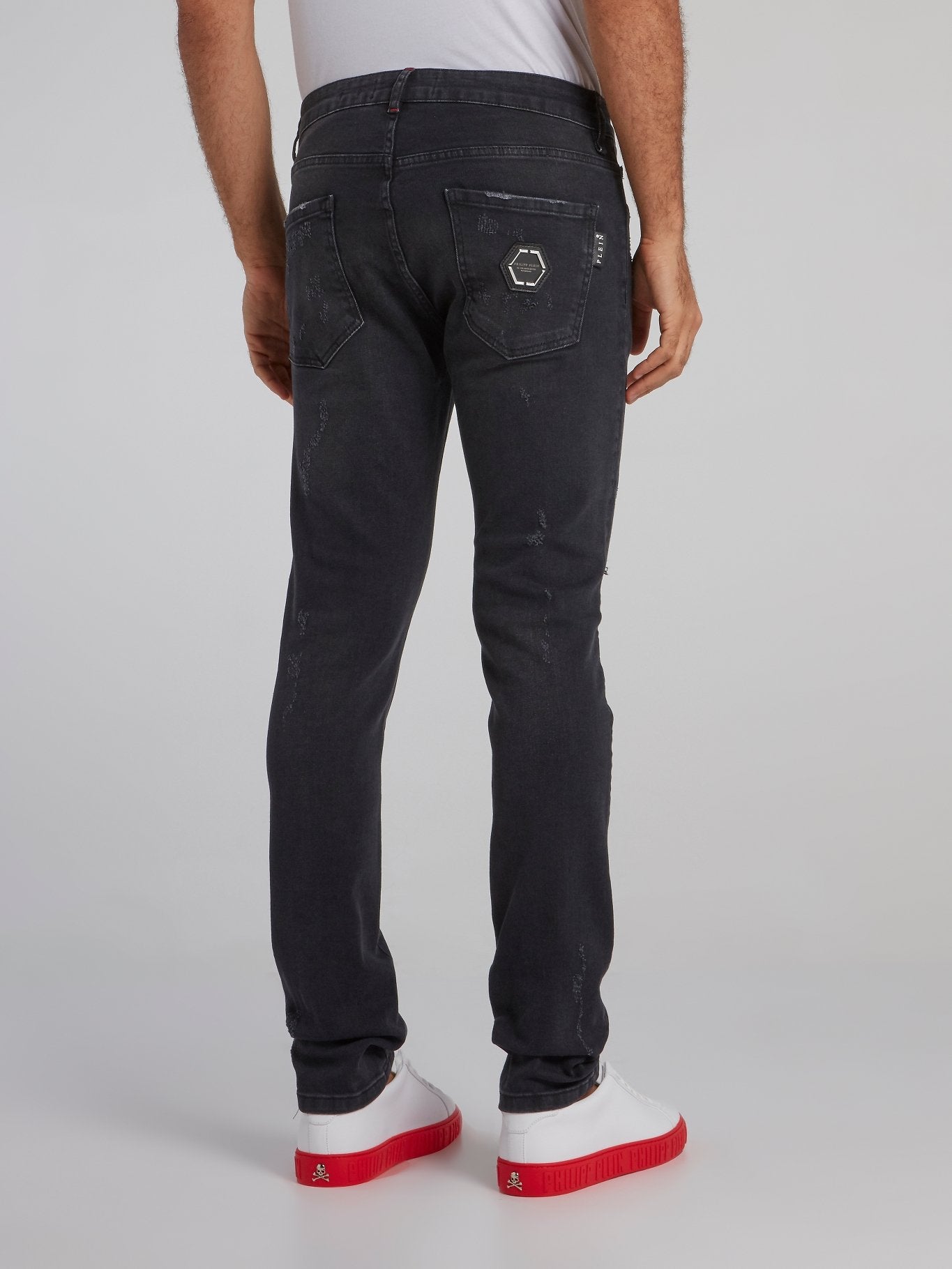 Black Stone Wash Denim Jeans