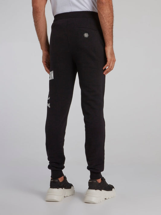 Black Studded Skull Sweat Pants