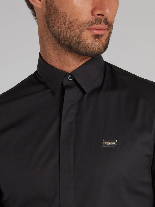 Black Button Up Cotton Shirt