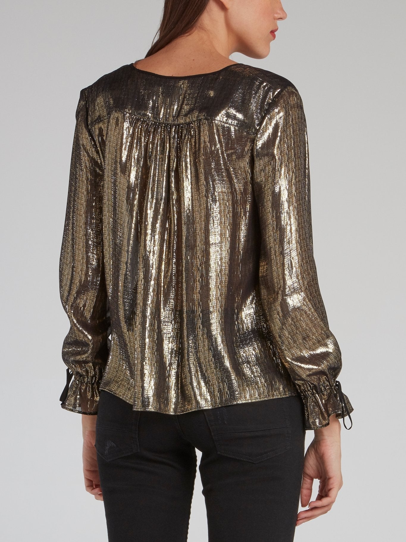 Gold Metallic Tassel Detail Top