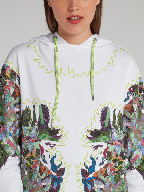 Abstract Print Panel Hoodie