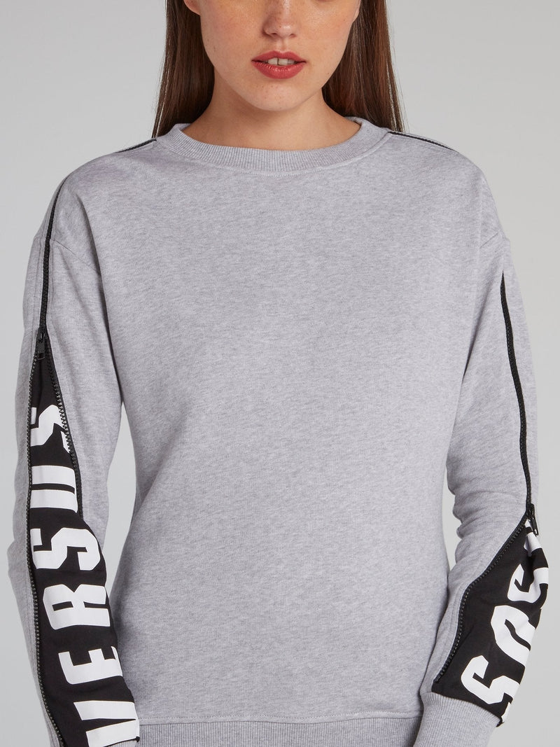 Grey Zip Sleeve Sweatshirt