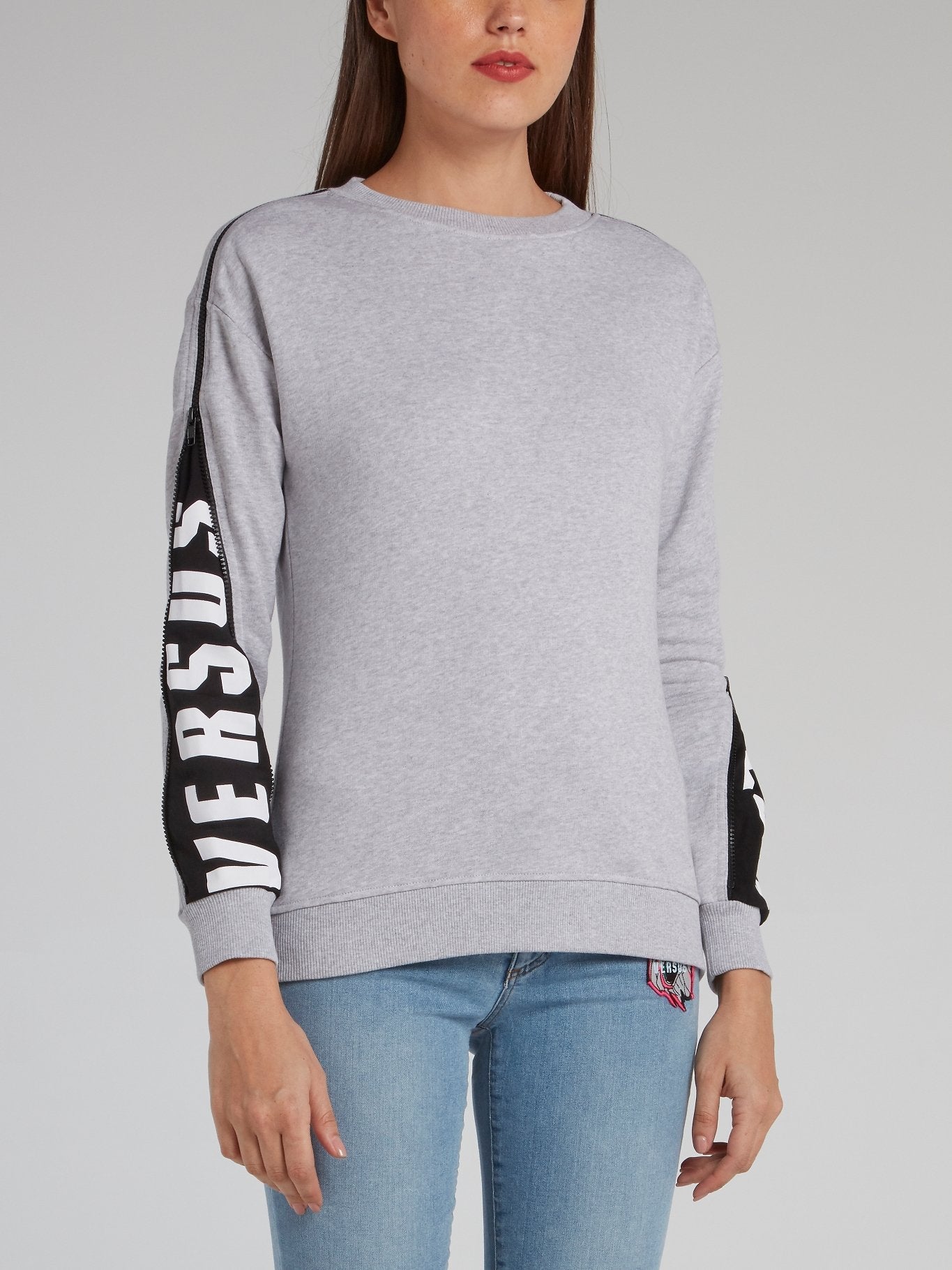 Grey Zip Sleeve Sweatshirt