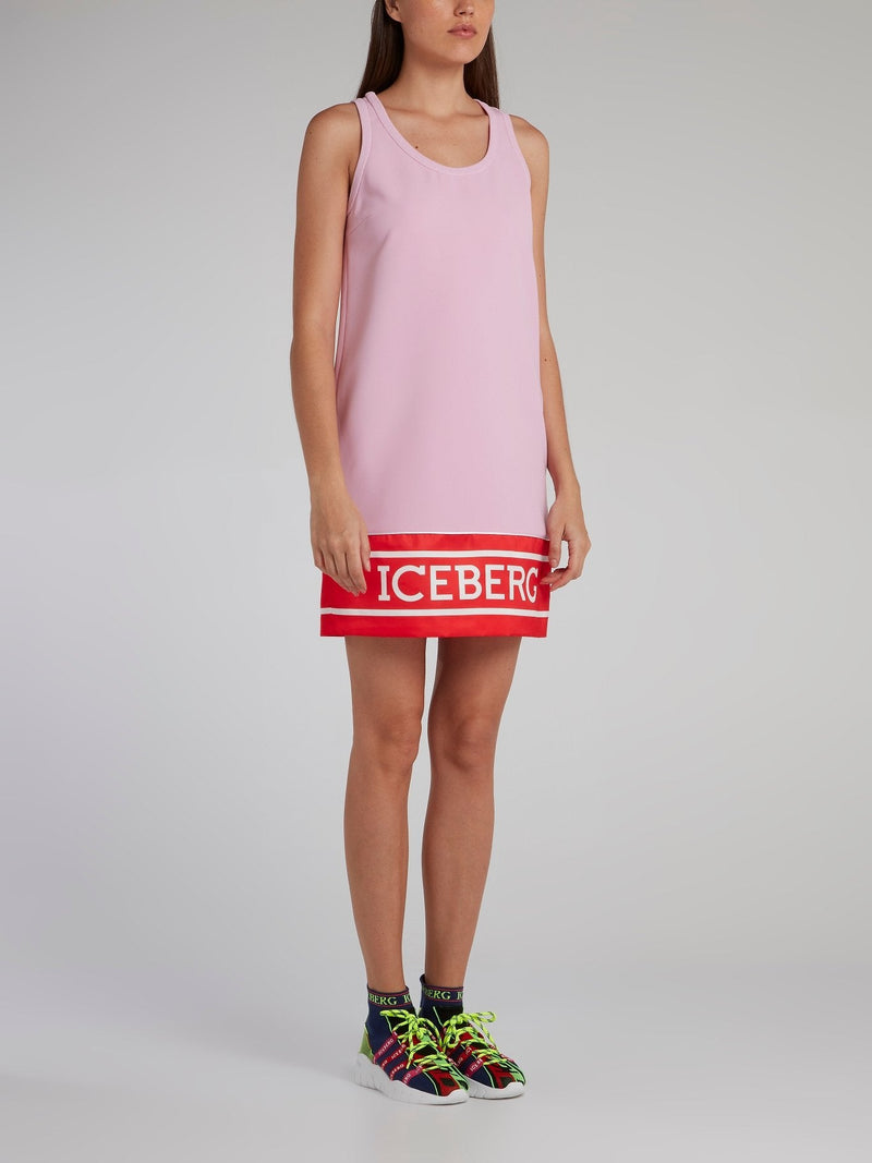 Pink Logo Hem Shift Dress