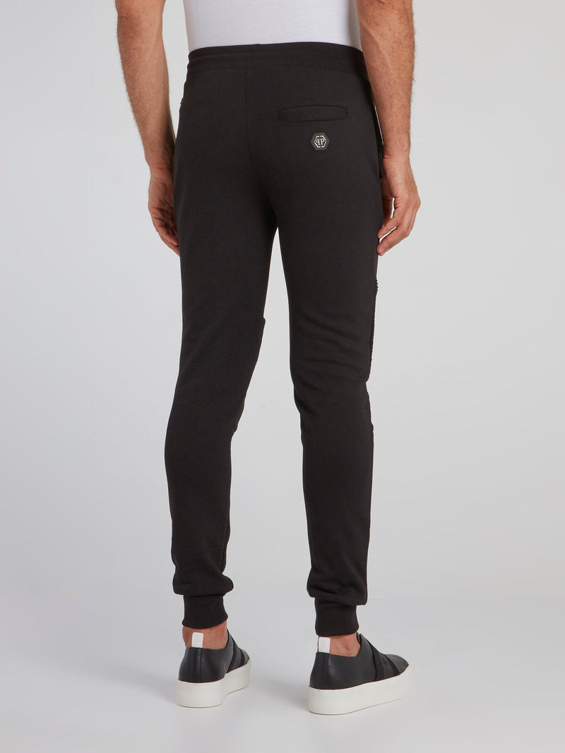 Black Drawstring Biker Trousers