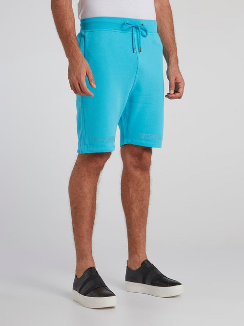 Isaac Blue Logo Hem Shorts