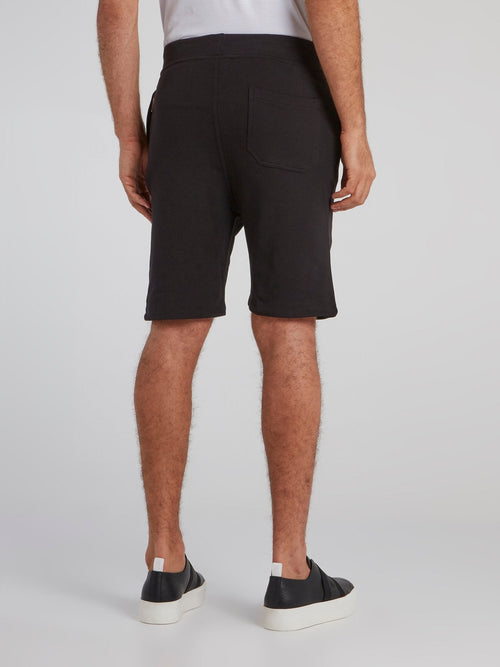 Isaac Black Logo Hem Shorts