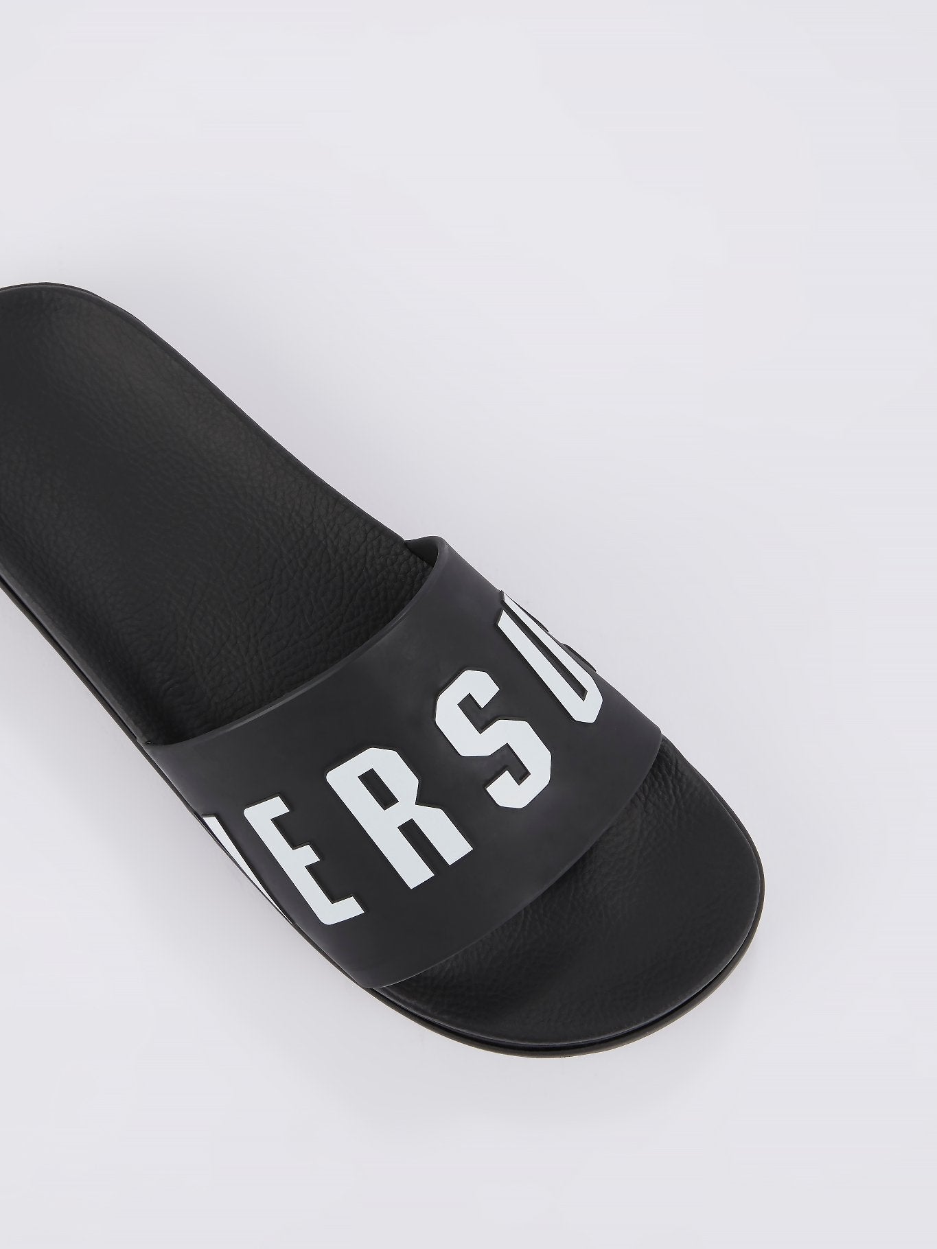 Black Logo Footbed Sandals