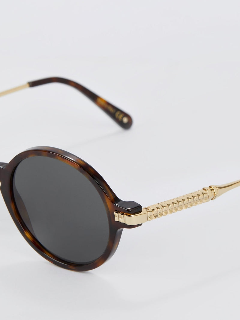 Jeibi Tortoiseshell Round Sunglasses