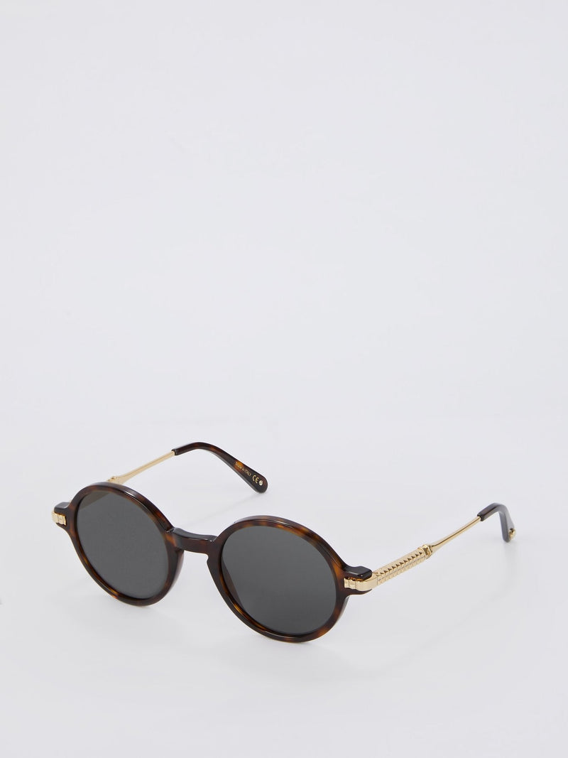 Jeibi Tortoiseshell Round Sunglasses