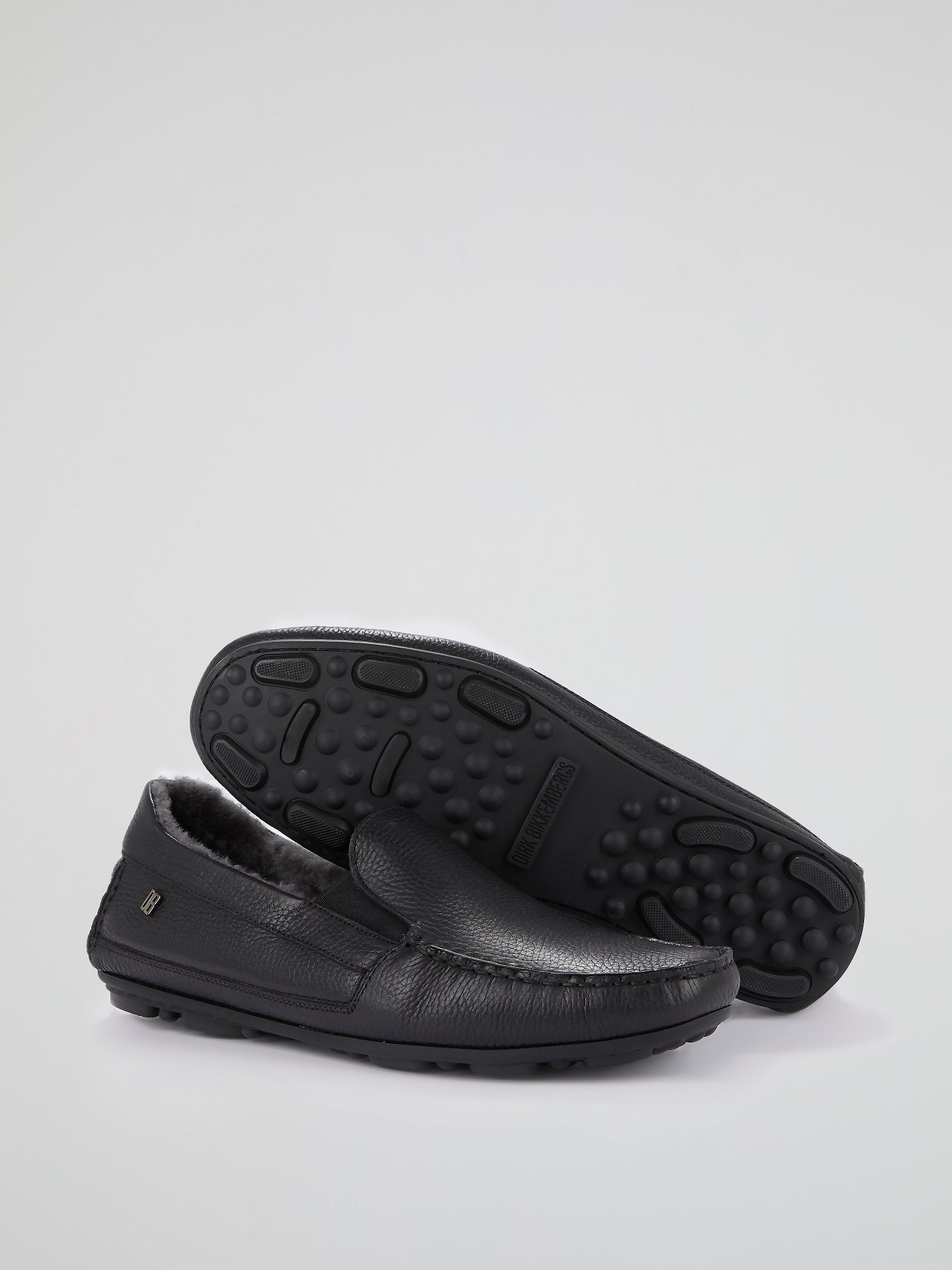 Black Fur Trim Moccasins