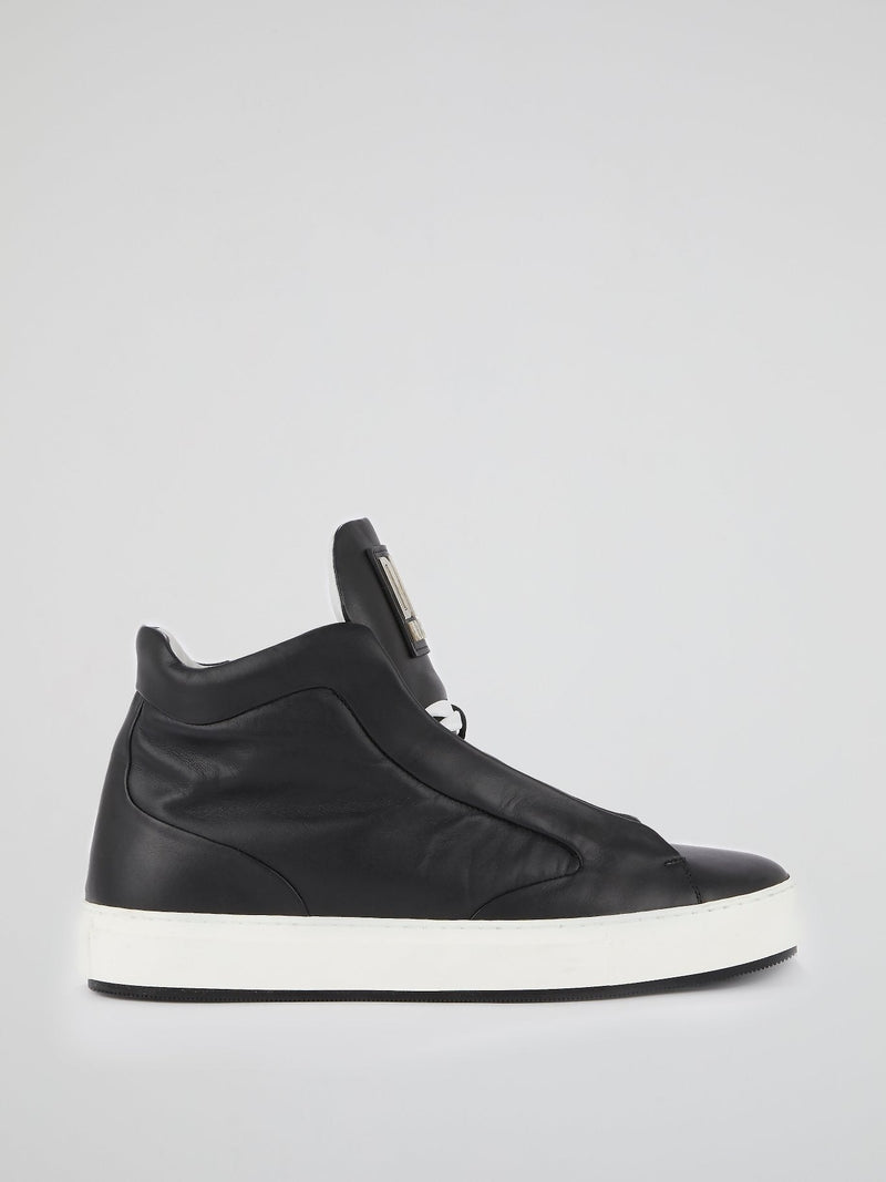 Black Logo Flap Sneakers