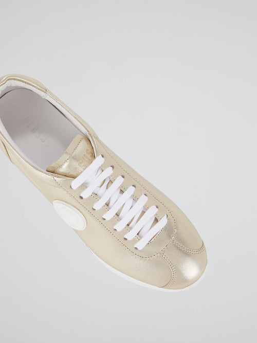 Metallic Monogram Appliquéd Sneakers