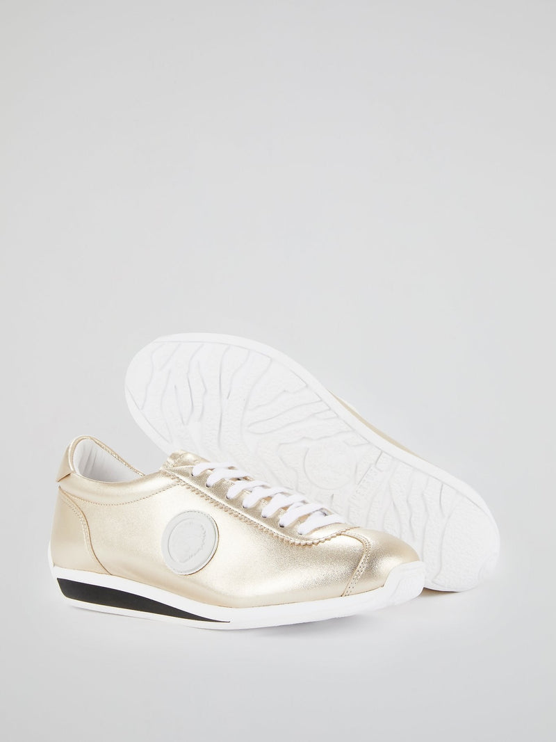 Metallic Monogram Appliquéd Sneakers