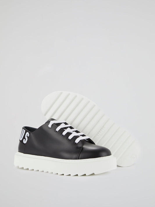 Black Rear Logo Platform Sneakers