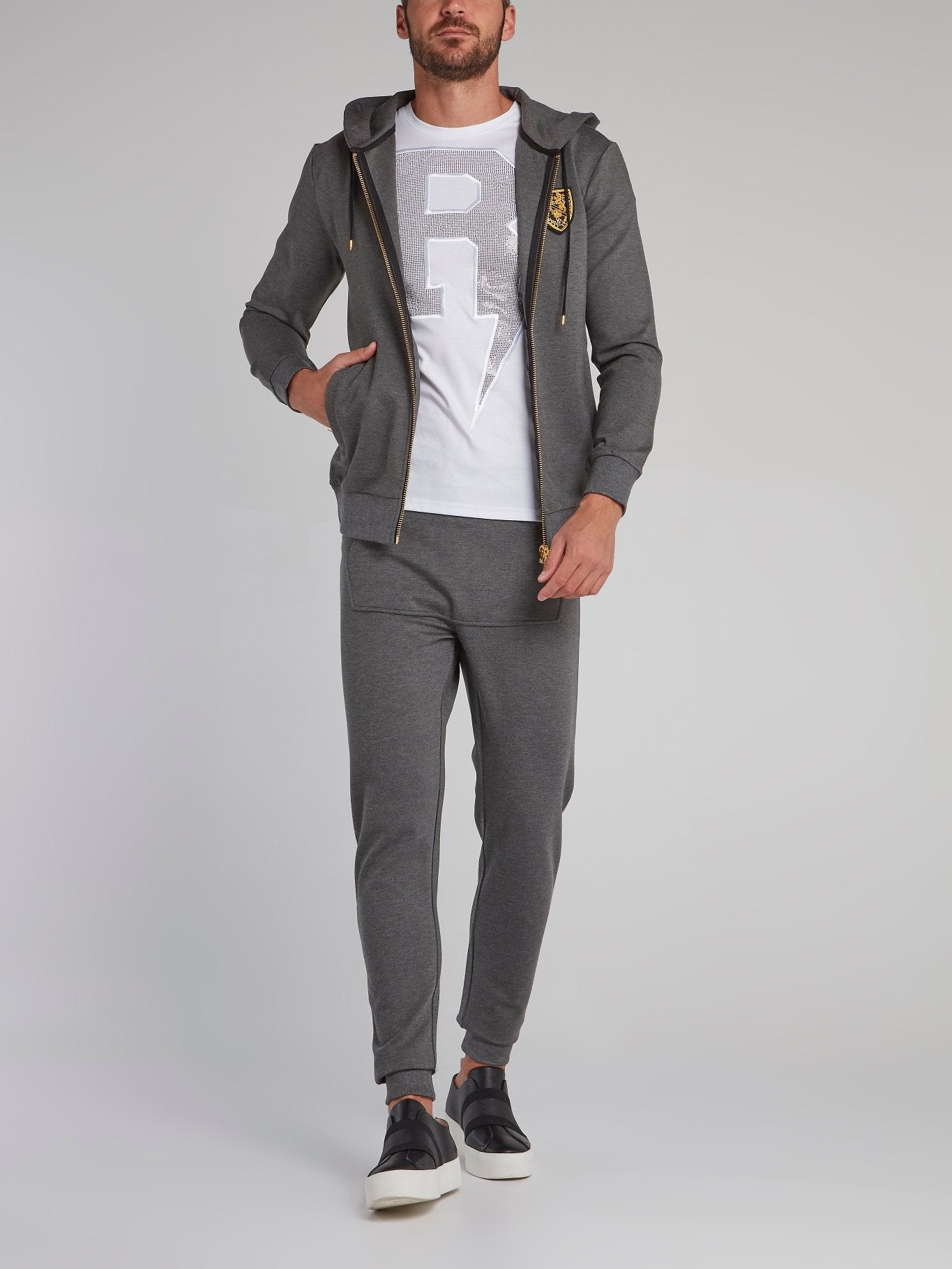 Grey Front Pocket Track Pants