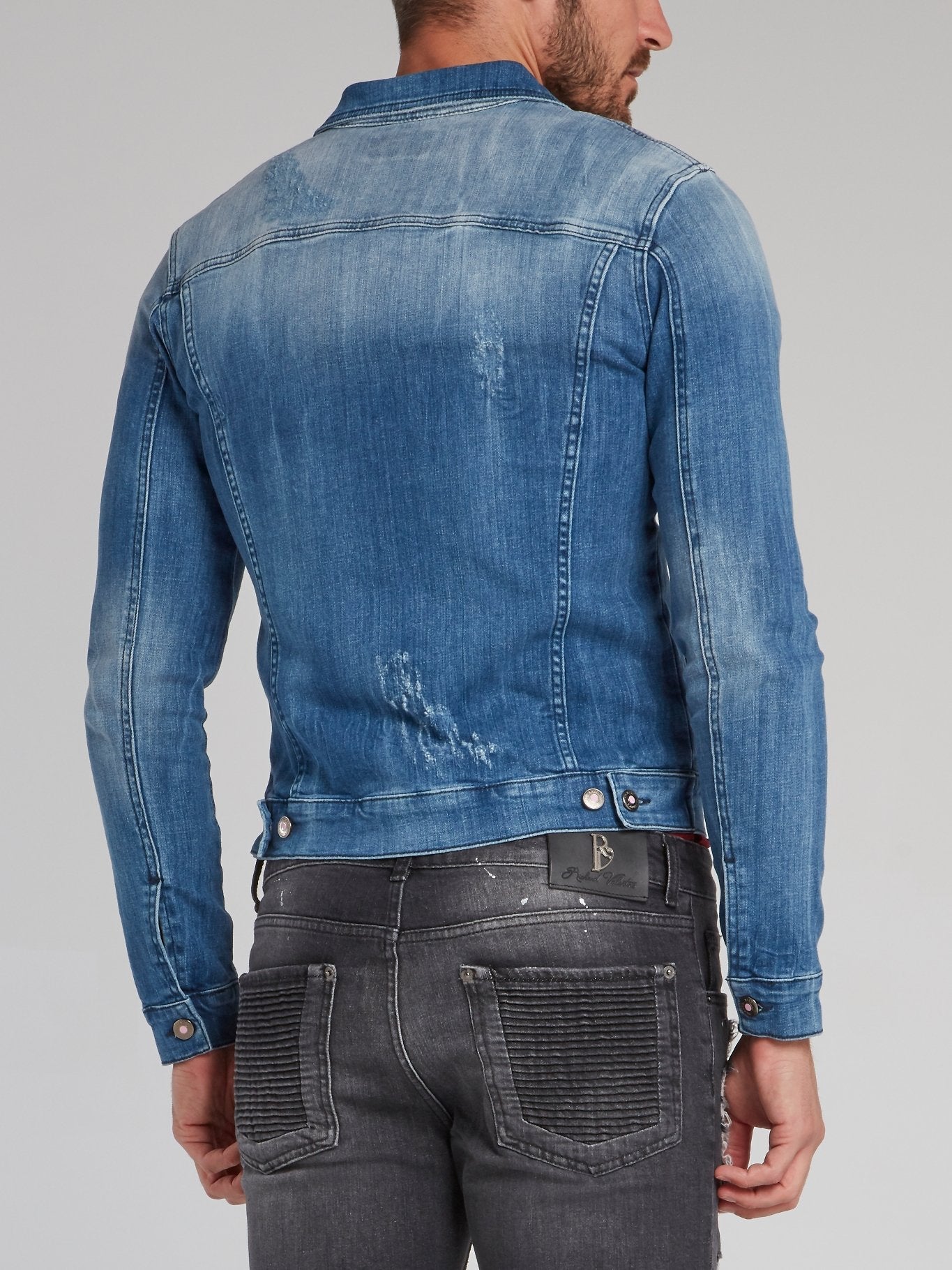 Erick Blue Distressed Denim Jacket