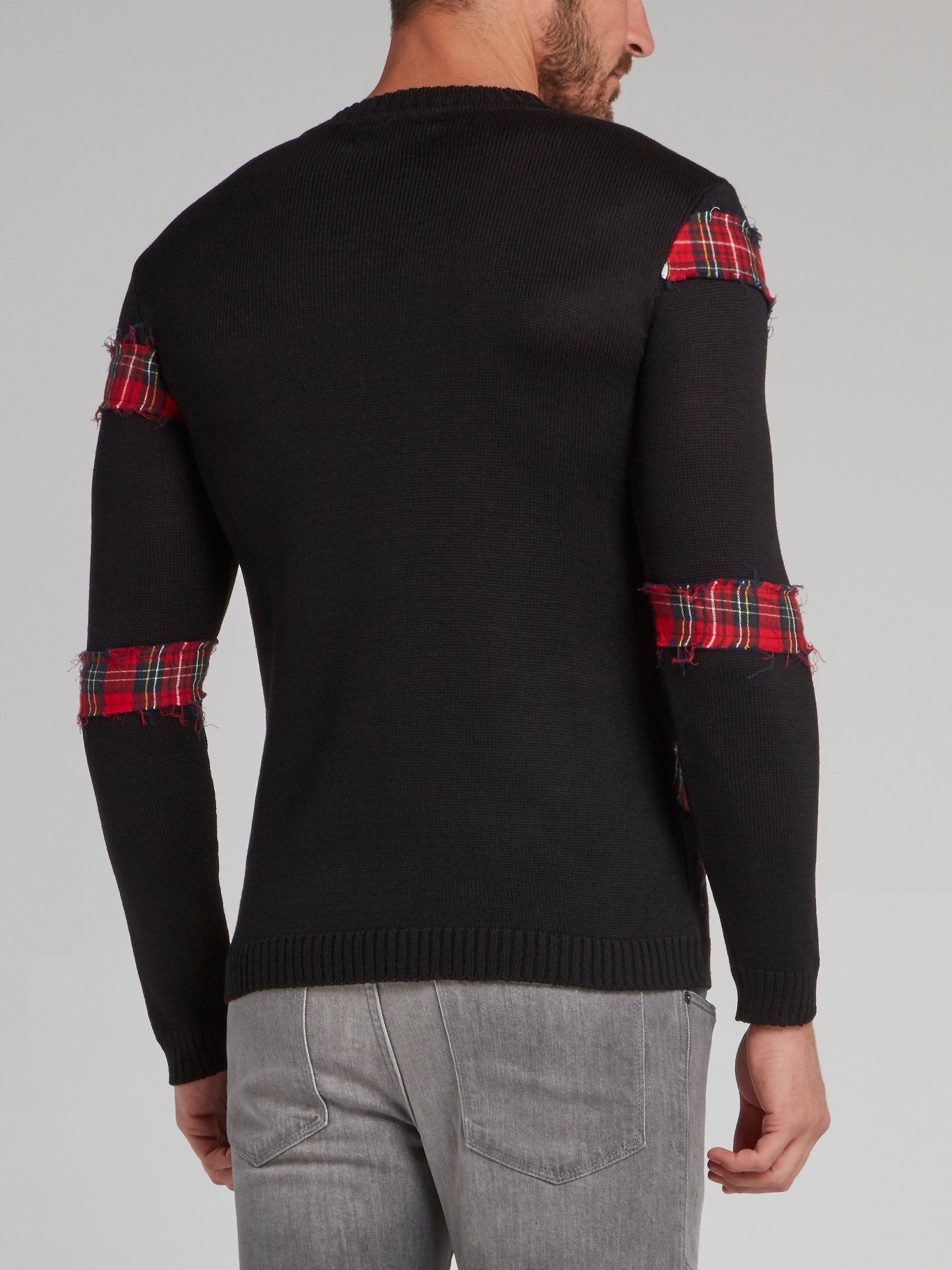 Shane Black Check Panel Pullover