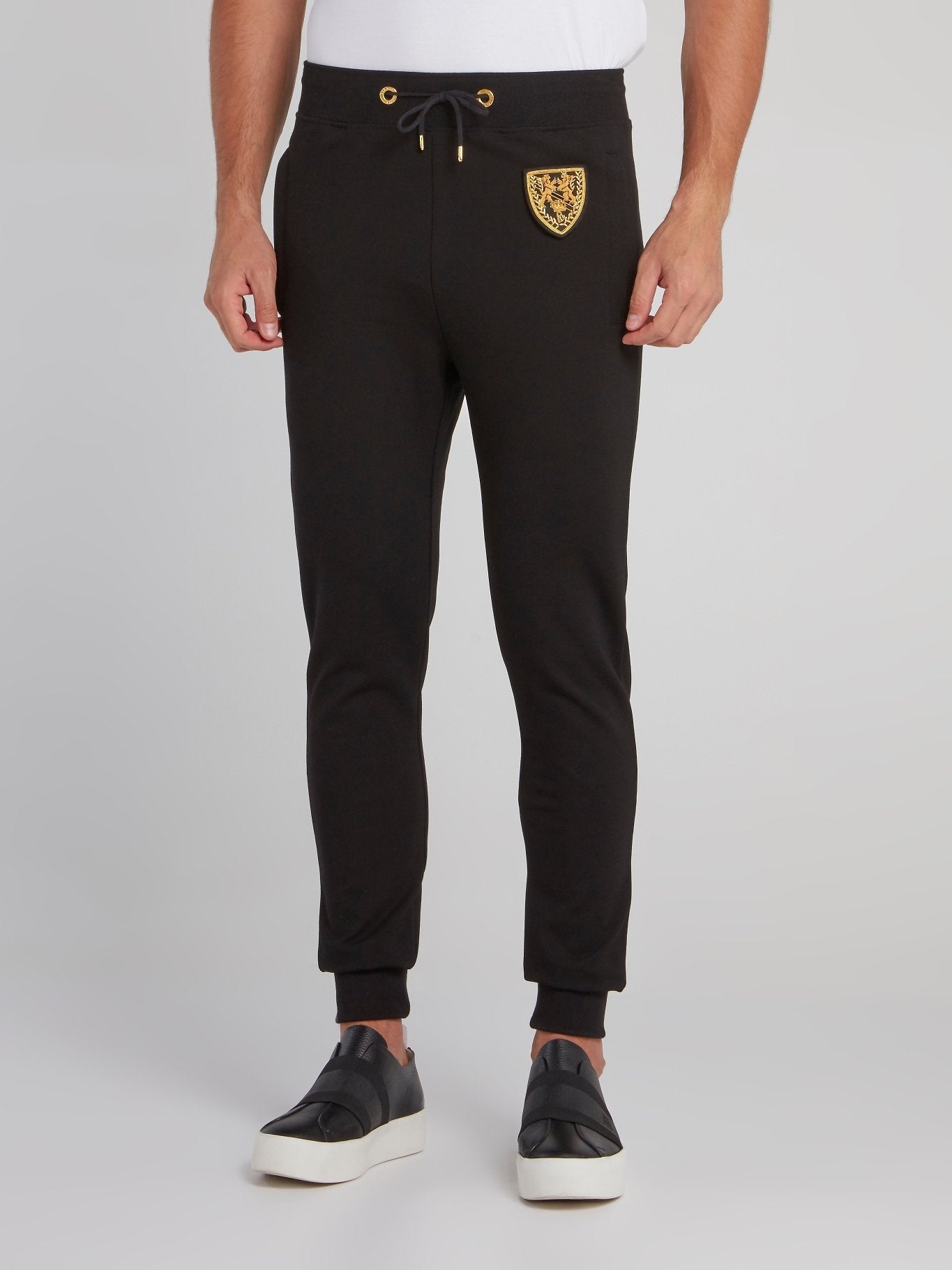 Black Appliquéd Jogging Trousers