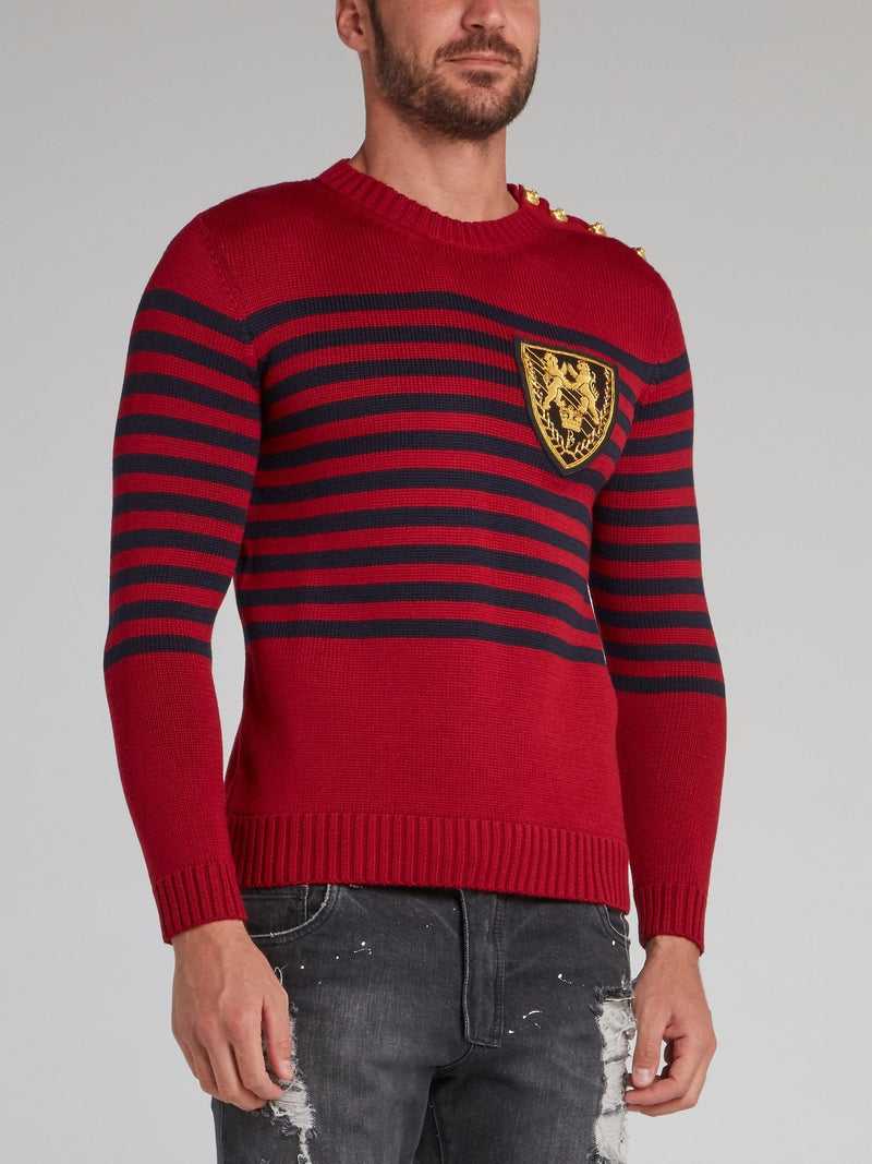 Vissarion Red Striped Knit Pullover