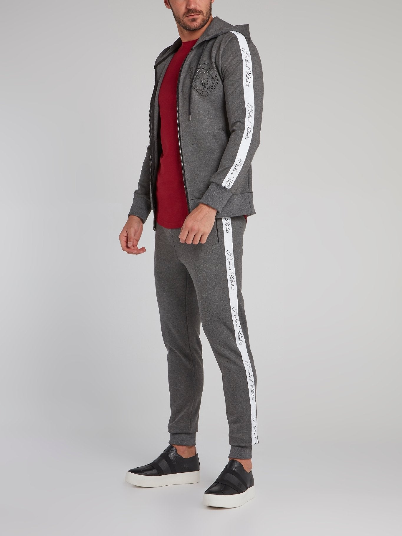 Grey Logo Tape Jogging Trousers