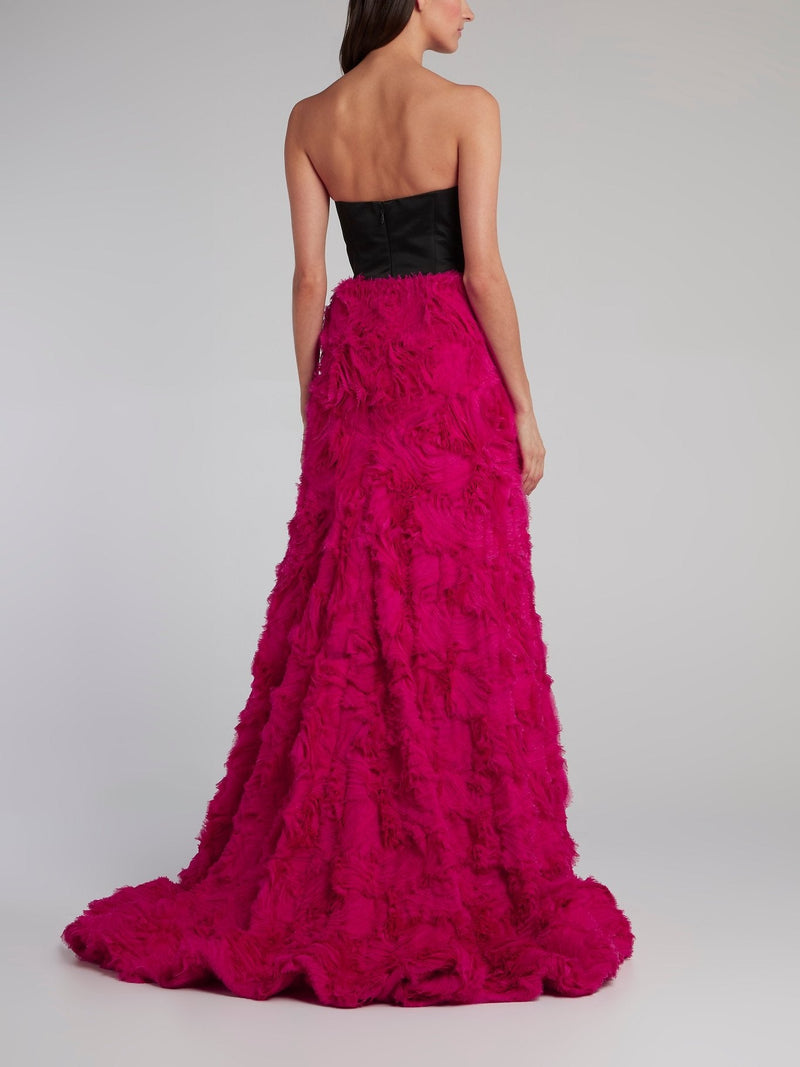 Fuchsia Chiffon Tube Gown