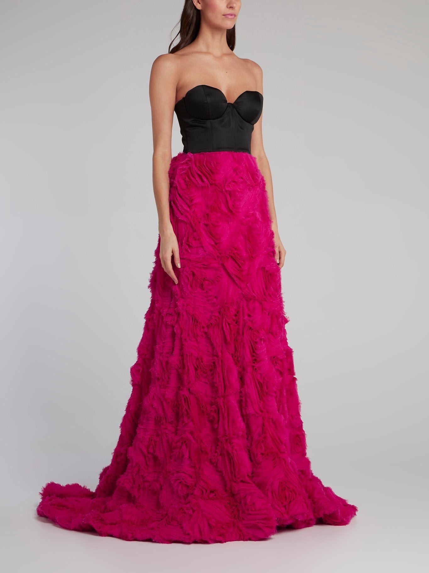 Fuchsia Chiffon Tube Gown