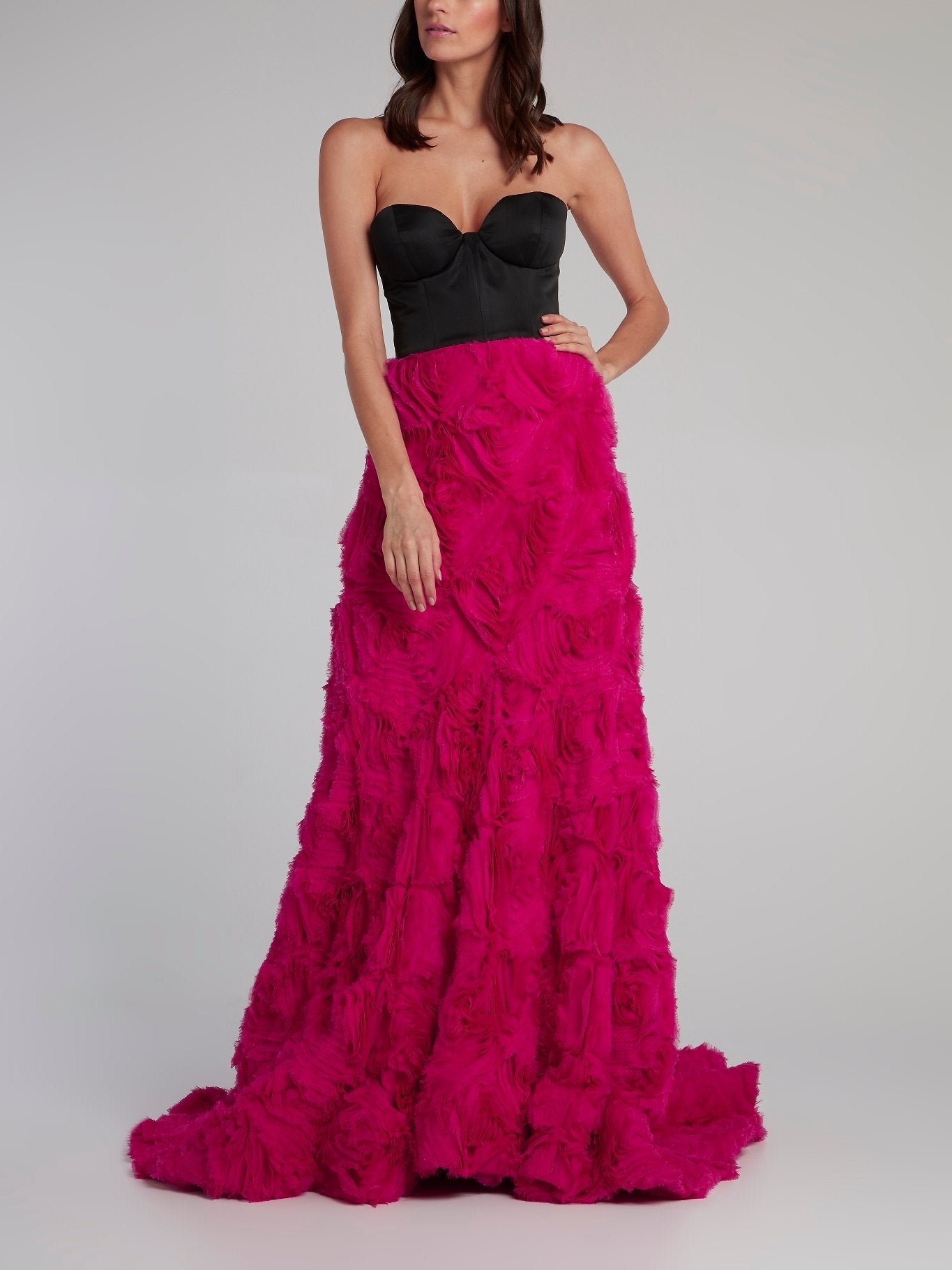 Fuchsia Chiffon Tube Gown