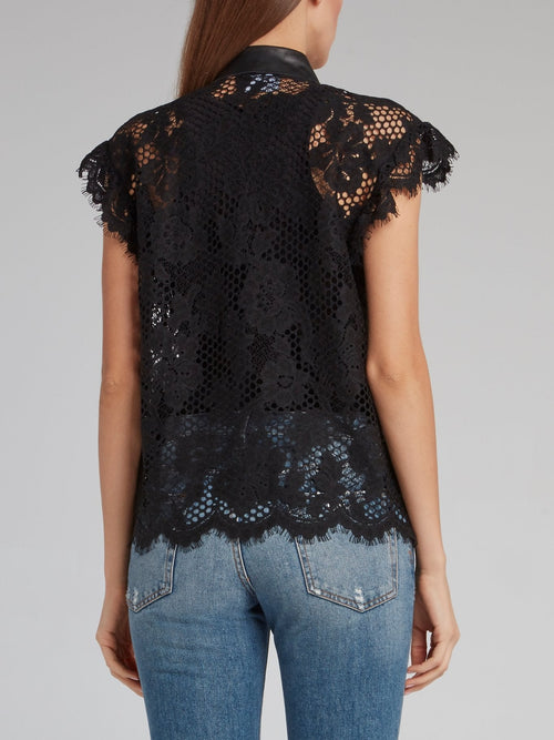 Castelcir Black Macrame Shirt