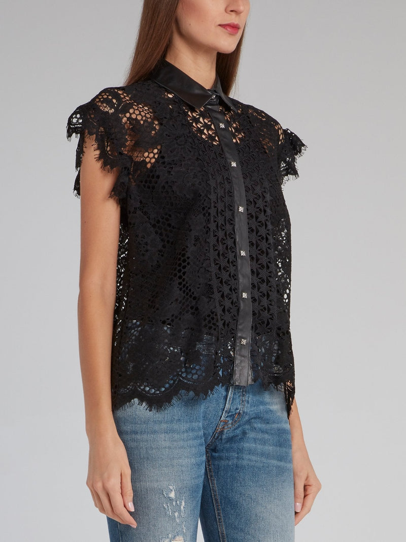 Castelcir Black Macrame Shirt