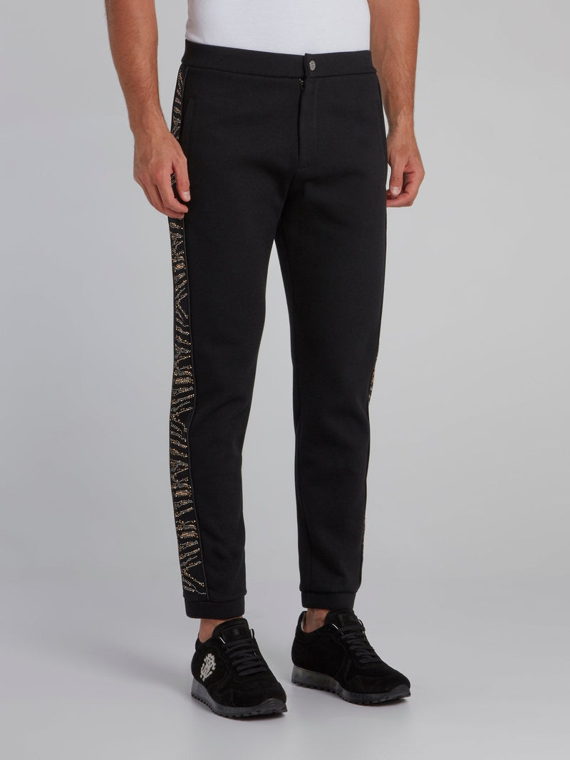 Black Side Embellished Pants