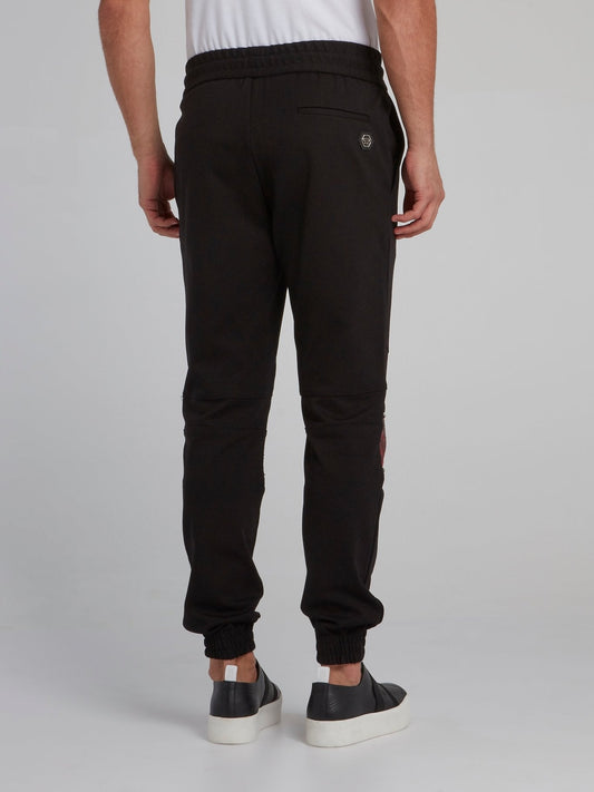 Black Python Panel Jogging Trousers