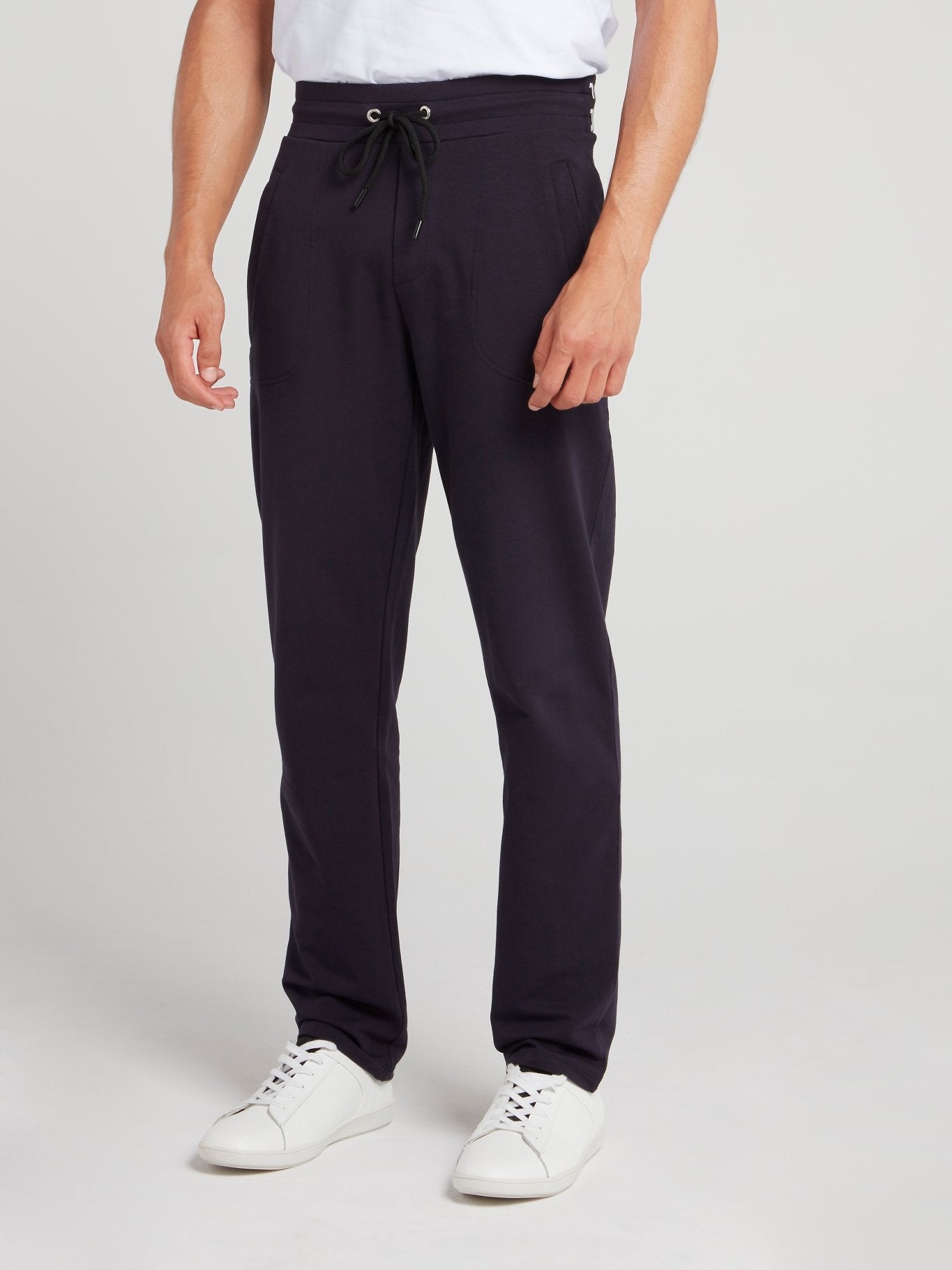 Navy Logo Waistband Fleece Pants