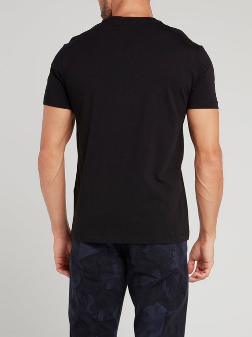 Black Sport Print T-Shirt