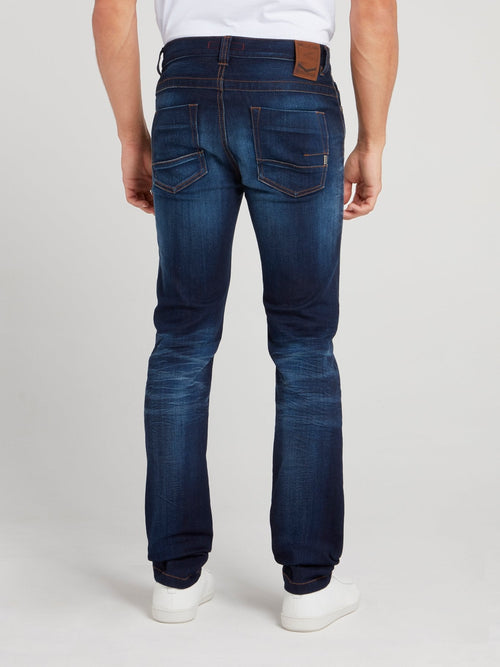 Straight Fit Denim Wash Jeans