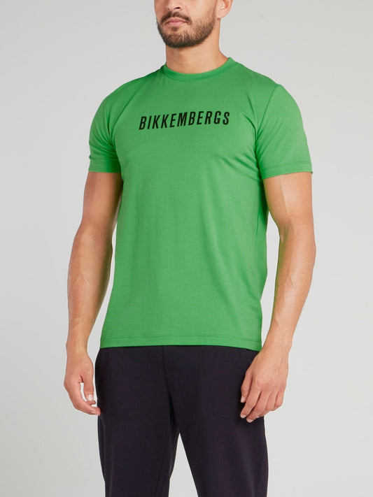 Green Logo Print T-Shirt