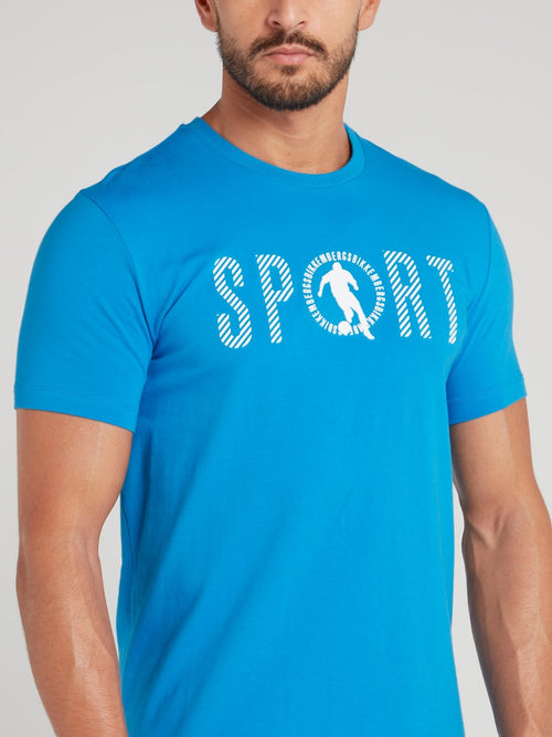 Blue Sport Print T-Shirt