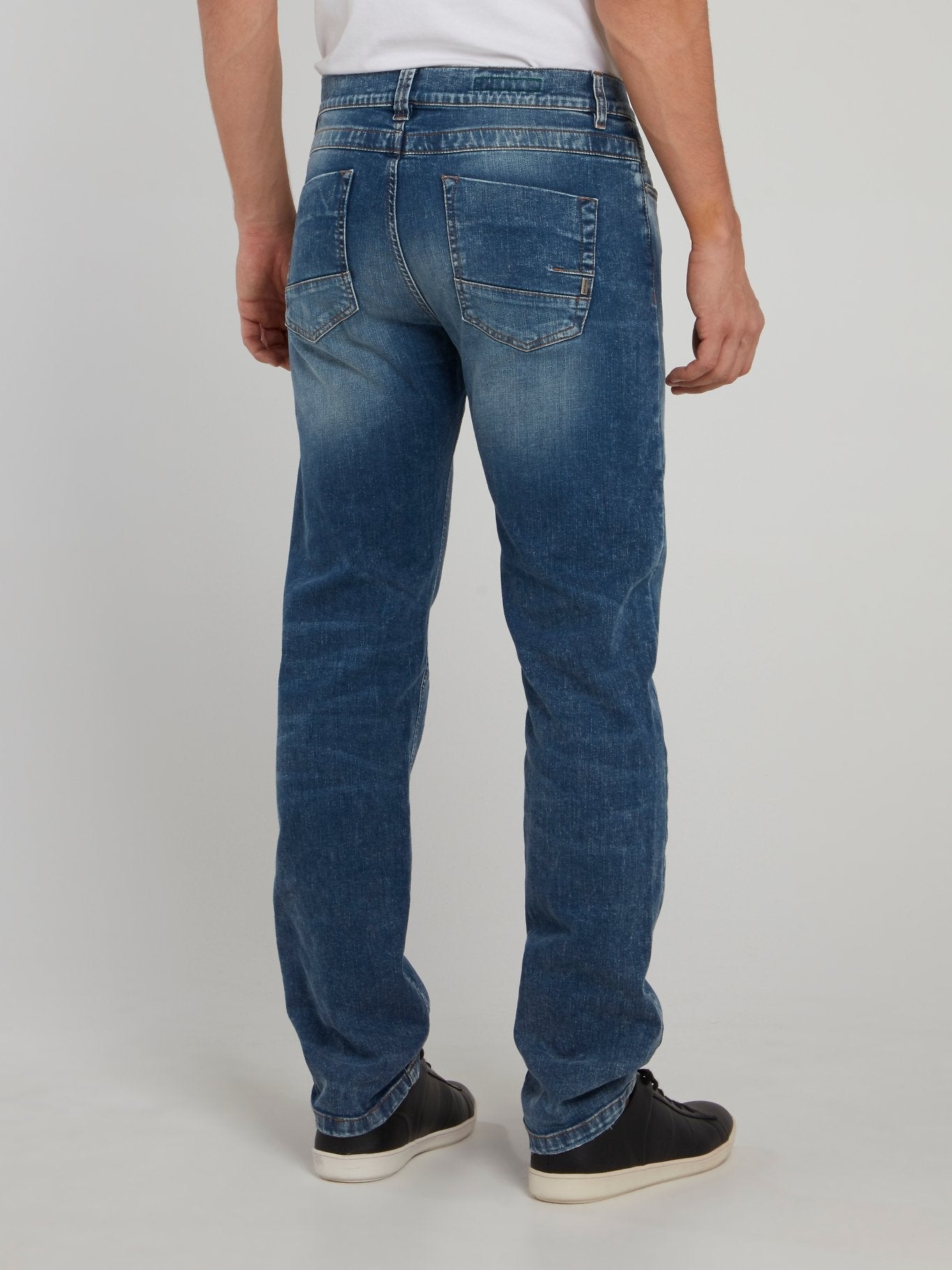 Blue Straight Cut Denim Pants