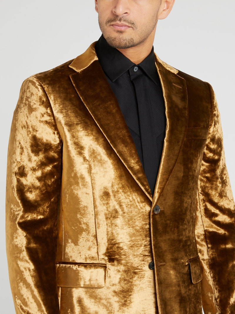 Gold Velvet Blazer