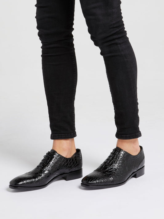 Black Snake Effect Oxford Shoes