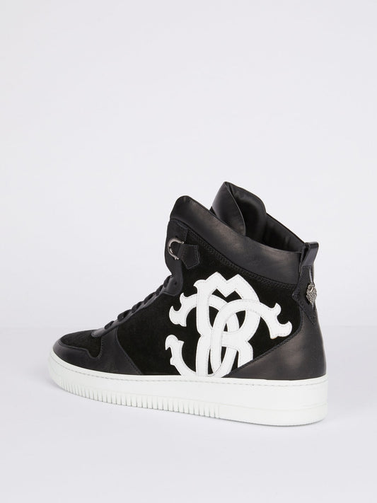 Black High Top Monogram Sneakers