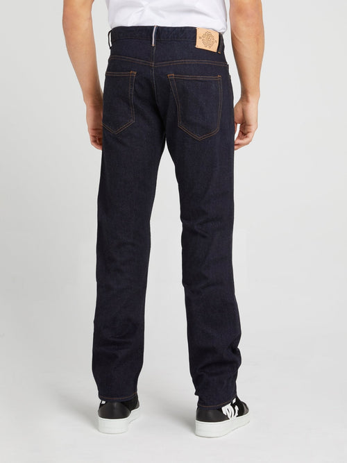 Dark Wash Straight Cut Trousers