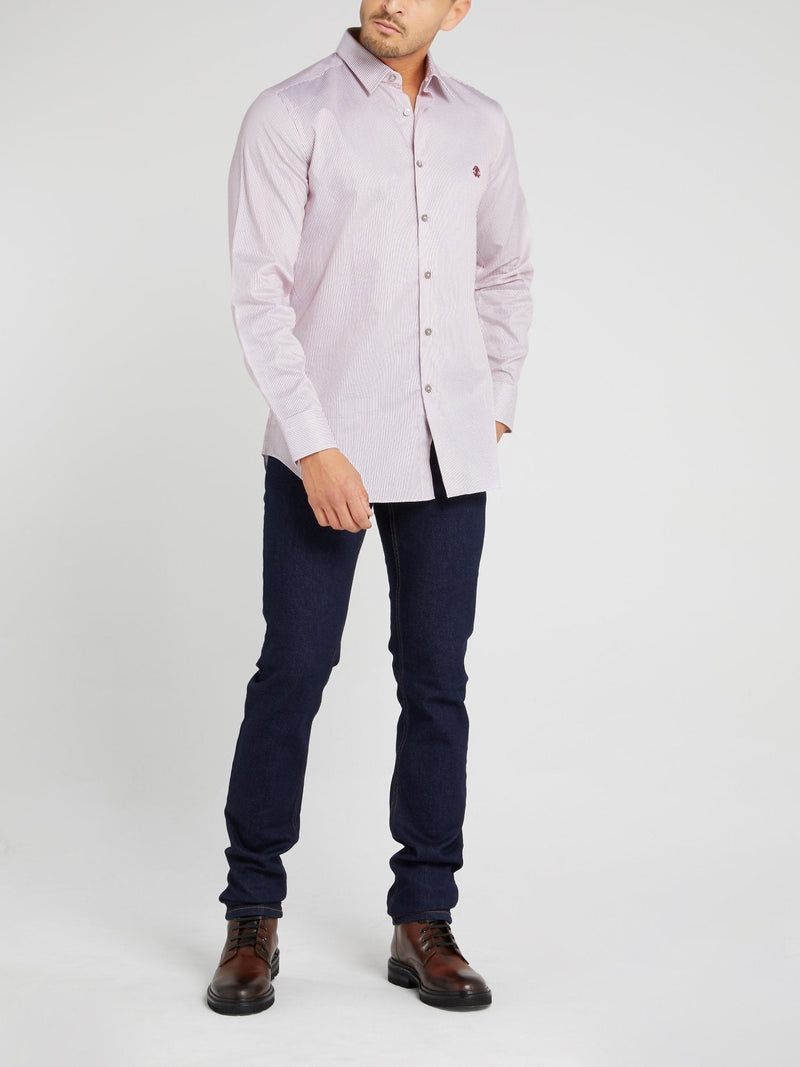 Purple Pinstripe Long Sleeve Shirt