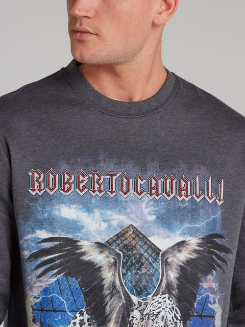 Grey Leopard Eagle Sweatshirt