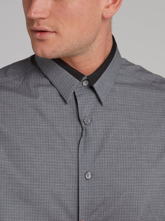 Grey Pin Check Shirt