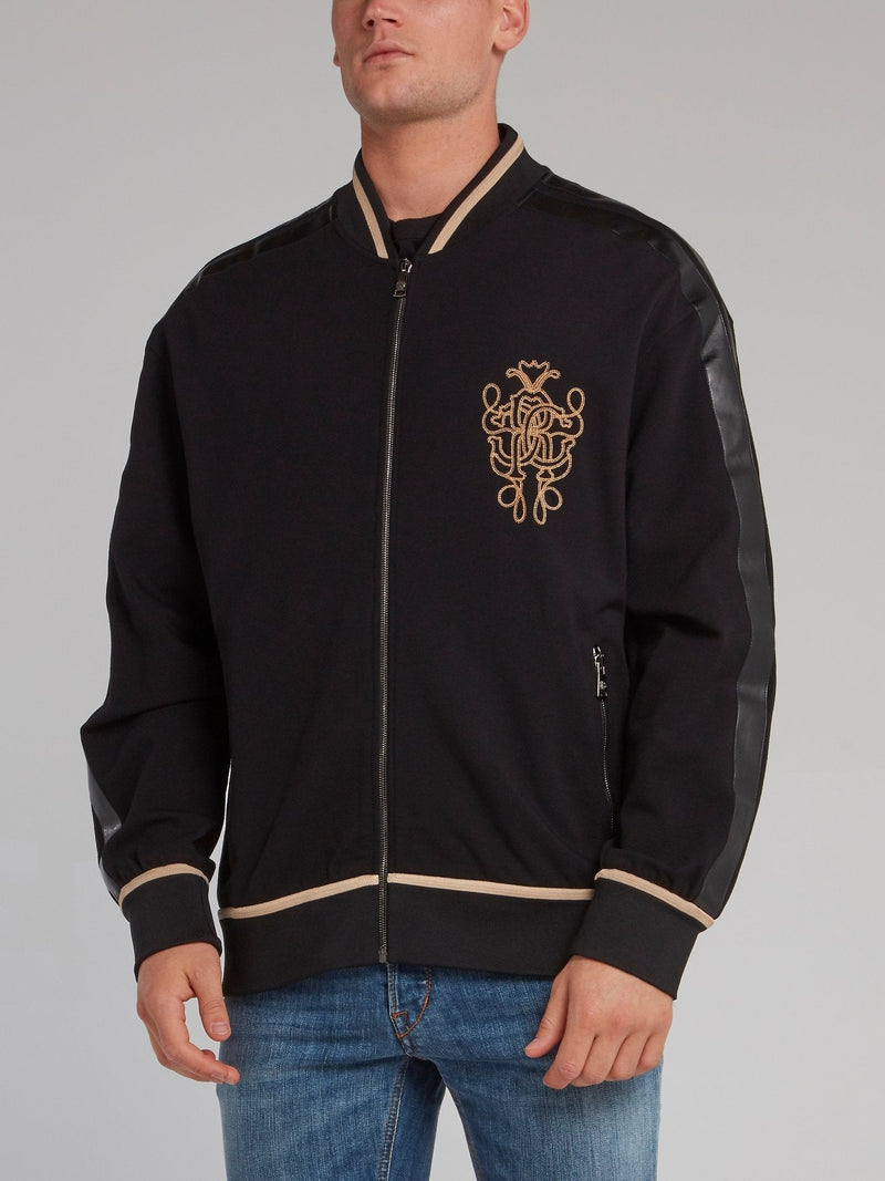 Black Embroidered Monogram Jacket